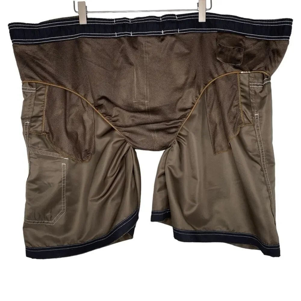 Speedo Marina Volley Swim Trunks Brown Knee Length Boardshorts Men's Size XXL